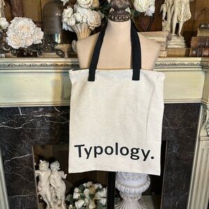 Typology beige black tote bag
